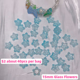 #15mm Glass Flowers Charms For DIY Jewelry Accessories